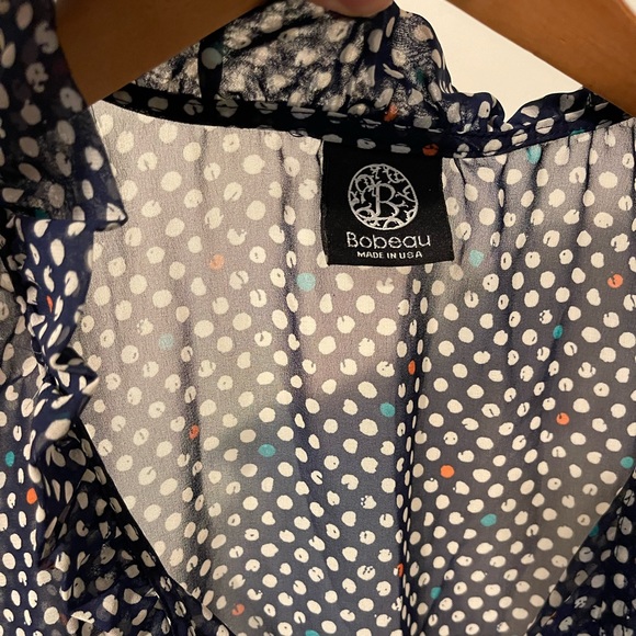 Bobeau sheer navy with dots top size L - Picture 3 of 4